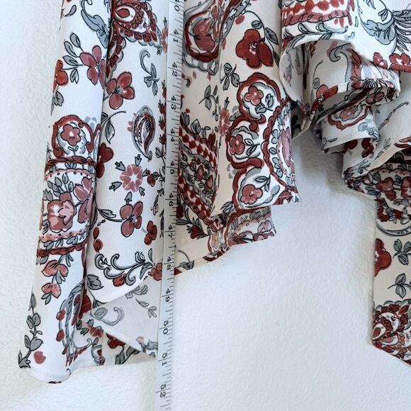 Banana Republic Womens Long Sleeve Voluminous Sleeve Midi Dress in Paisley Print - Picture 11 of 14